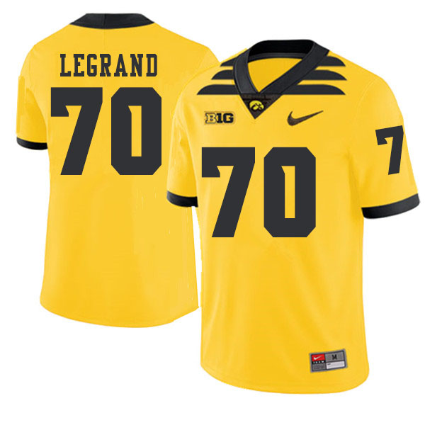 2019 Men #70 Lucas LeGrand Iowa Hawkeyes College Football Alternate Jerseys Sale-Gold